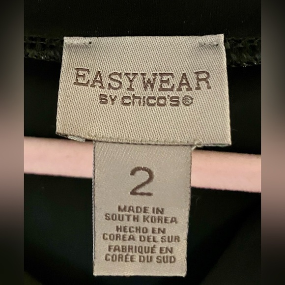 Chico’s Easywear Black/Taupe Chevron Tunic Size 2 - Picture 7 of 9